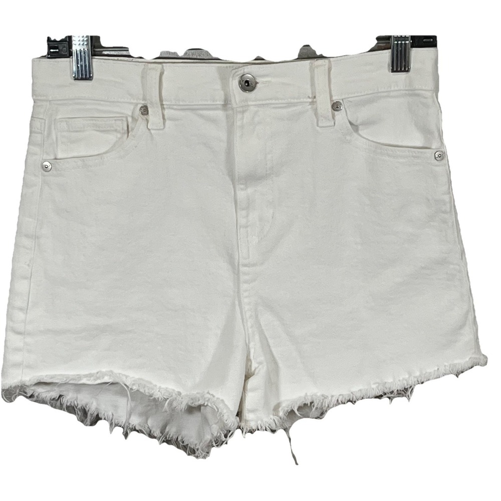 Kendall And Kylie The Drifter High‎ Rise Women's Shorts 9/29 White Raw Seam